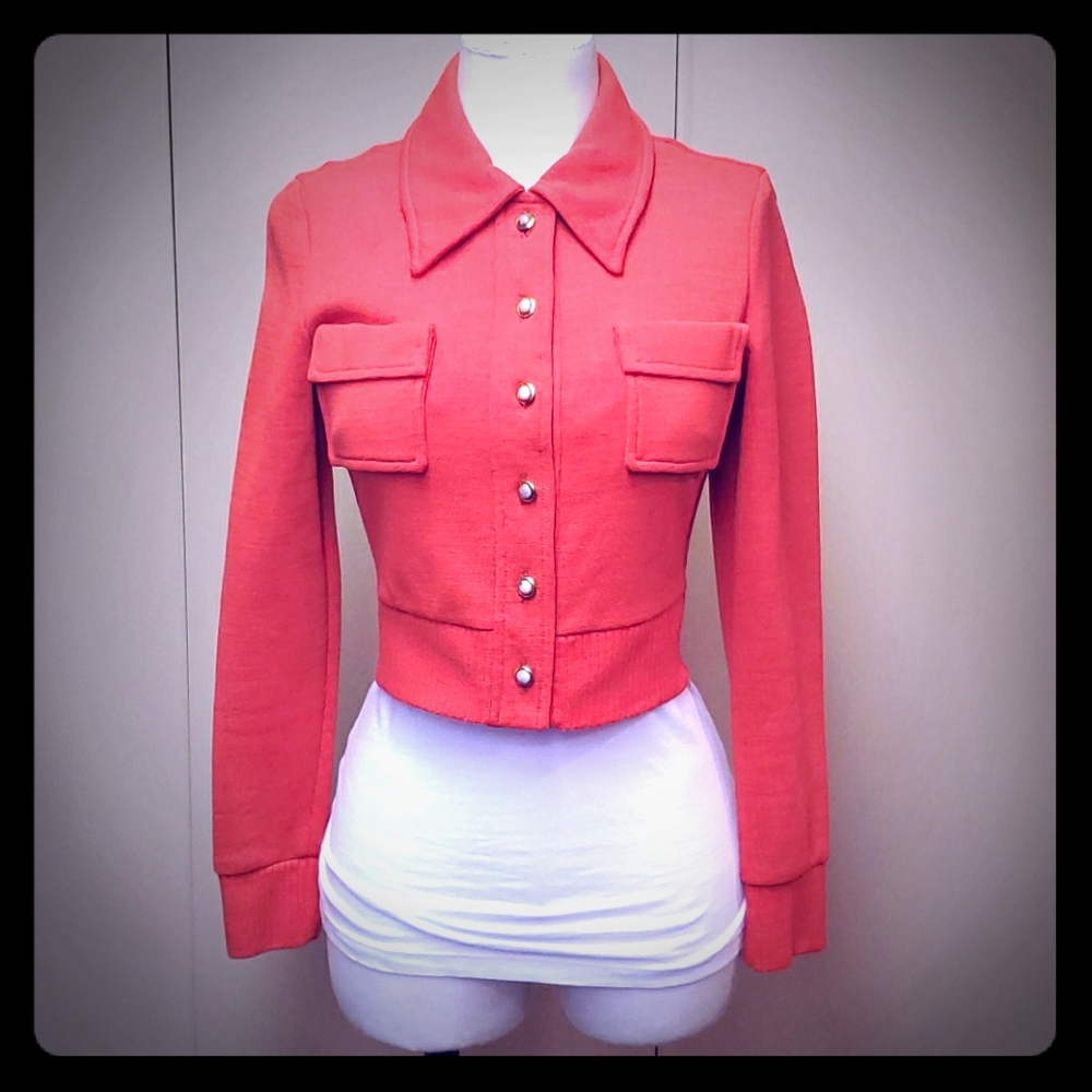 Jonathon logan vintage red orange crop jacket